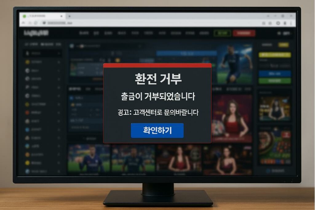 먹튀사이트의 출금 먹튀 사례