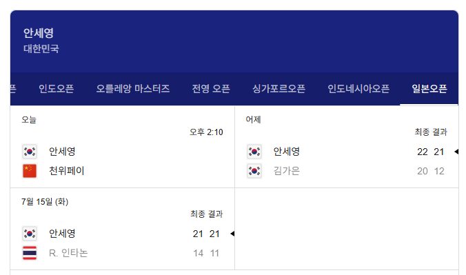 배드민턴 여제 안세영, 일본 오픈 8강 진출! 안세영 선수 경기결과 및 일정